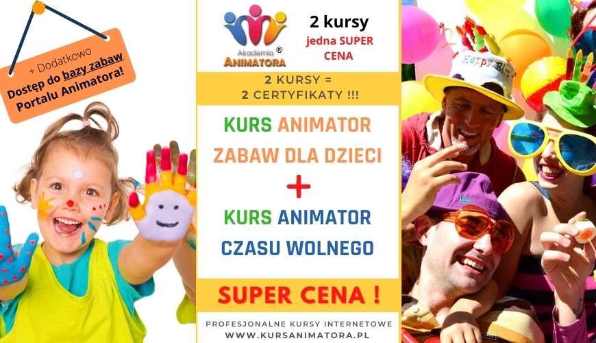 Kurs Animator Czasu Wolnego +Animator Zabaw dla Dzieci -2w1